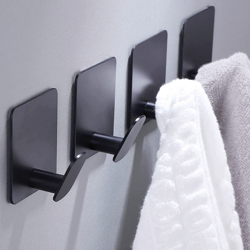 Robe Hook Adhesive - 4/1개 스테인레스 스틸 욕실 가운 걸이