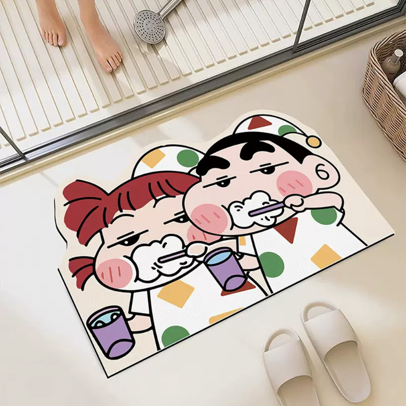 Non Slip Bath Mat - 크레용신짱 욕실 샤워 매트 흡수성 빠른