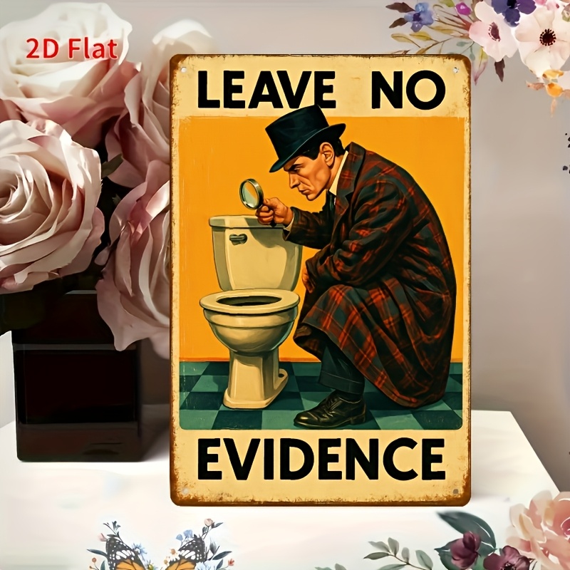 Home Bathroom Signs - 2D 평면 금속 간판, 기묘한 추리