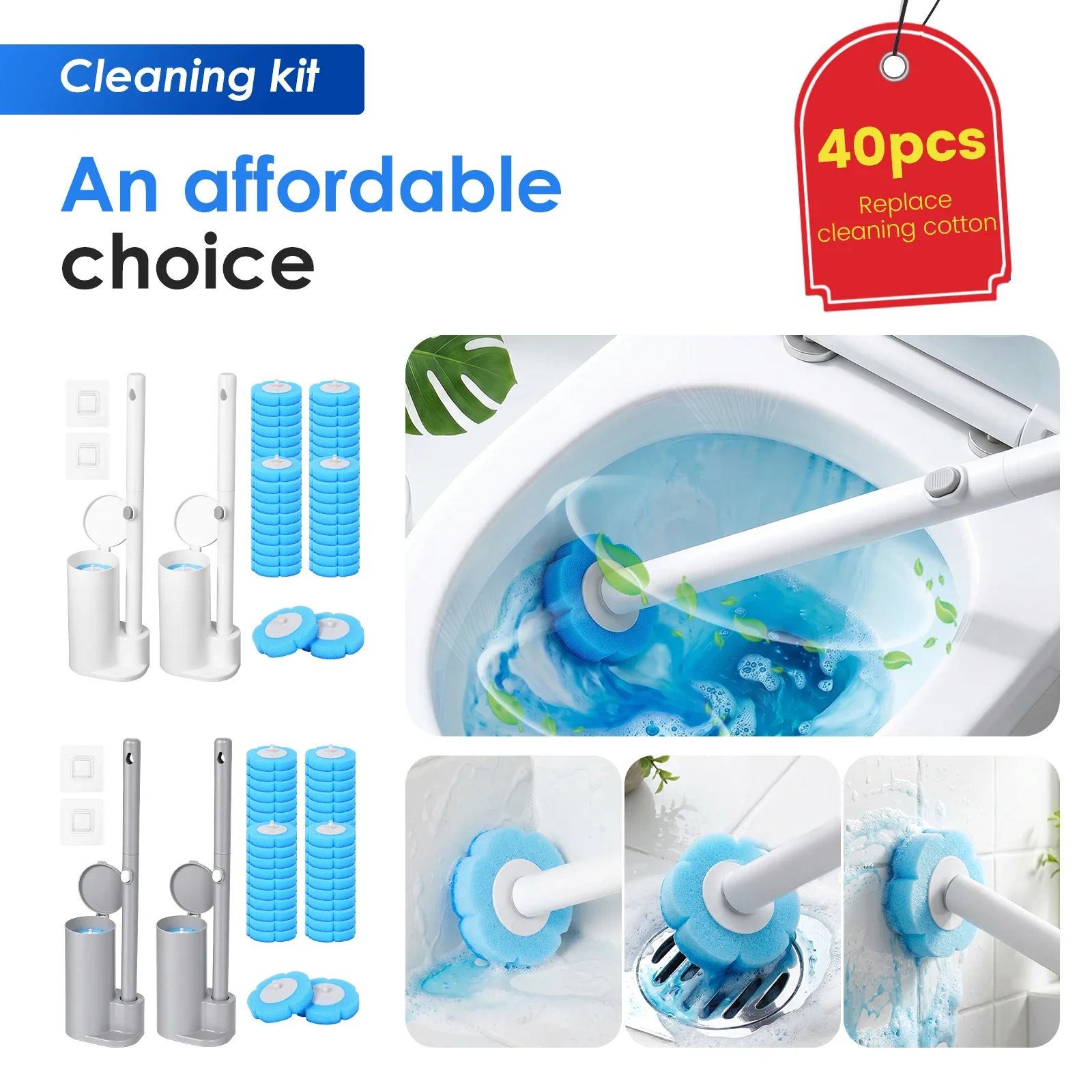 2세트 일회용 변기 브러시 교체 헤드 청소 키트 바닥/ - Toilet Brush Holder 리뷰 및 가격