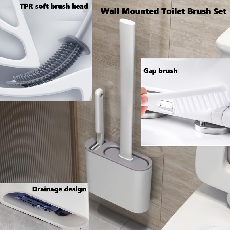 벽걸이형 변기솔 세트, 모던 플랫 헤드 욕실 청소솔,  - Toilet Brush Holder 리뷰 및 가격