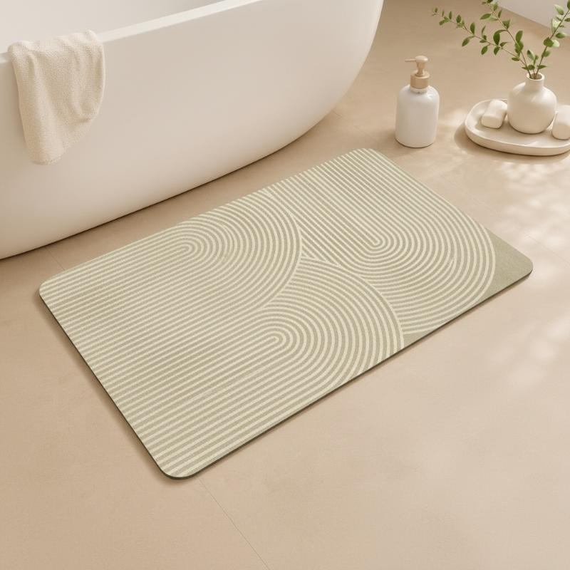 베이지색 줄무늬 규조토 욕실 매트 빠른 건조 흡수성 논 - Non Slip Bath Mat 리뷰 및 가격