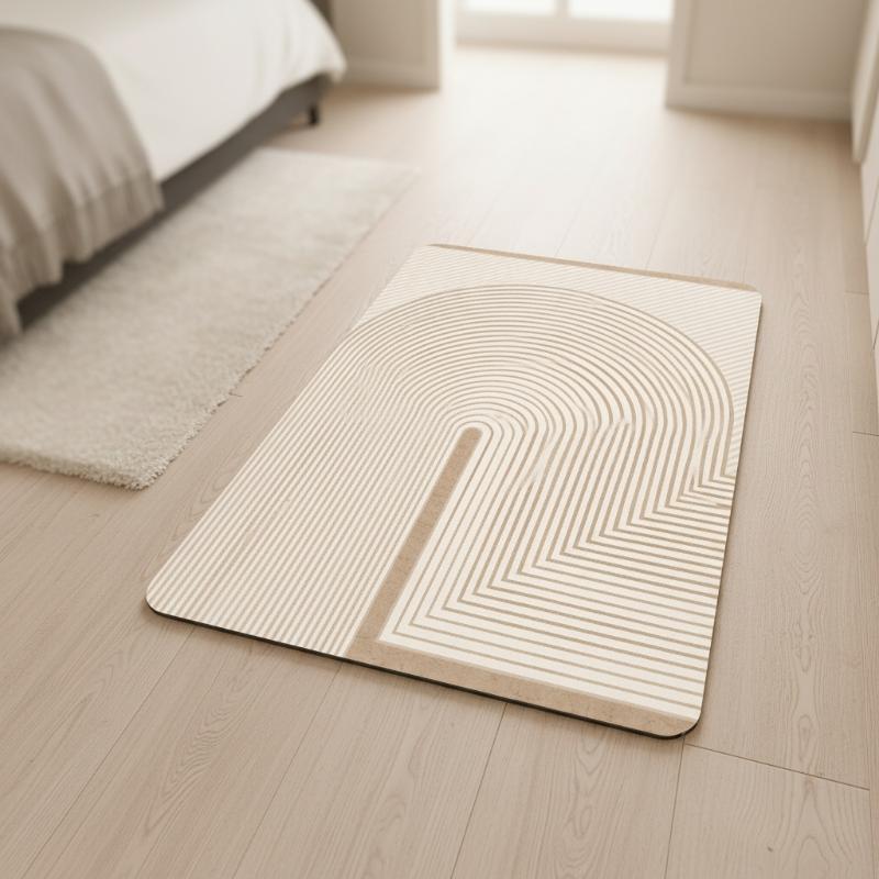 베이지색 줄무늬 규조토 욕실 매트 빠른 건조 흡수성 논 - Non Slip Bath Mat 리뷰 및 가격
