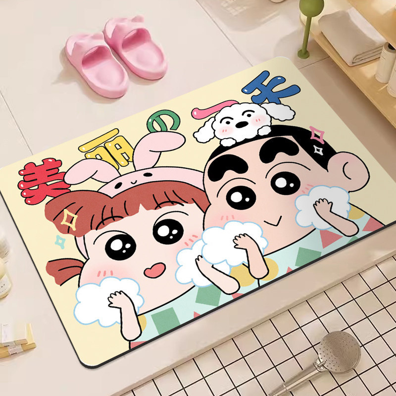 크레용신짱 만화 디아토마이트 욕실 매트 초흡수성 논슬립 - Non Slip Bath Mat 리뷰 및 가격
