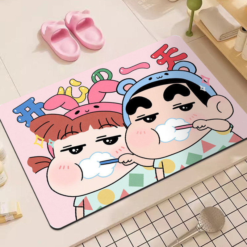 크레용신짱 만화 디아토마이트 욕실 매트 초흡수성 논슬립 - Non Slip Bath Mat 리뷰 및 가격