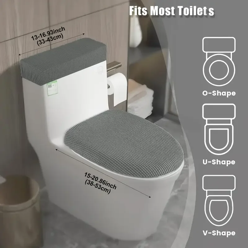 2개/세트 스트레치 변기 뚜껑 커버 및 변기 물탱크 커 - Home Bathroom With Two Toilets 리뷰 및 가격