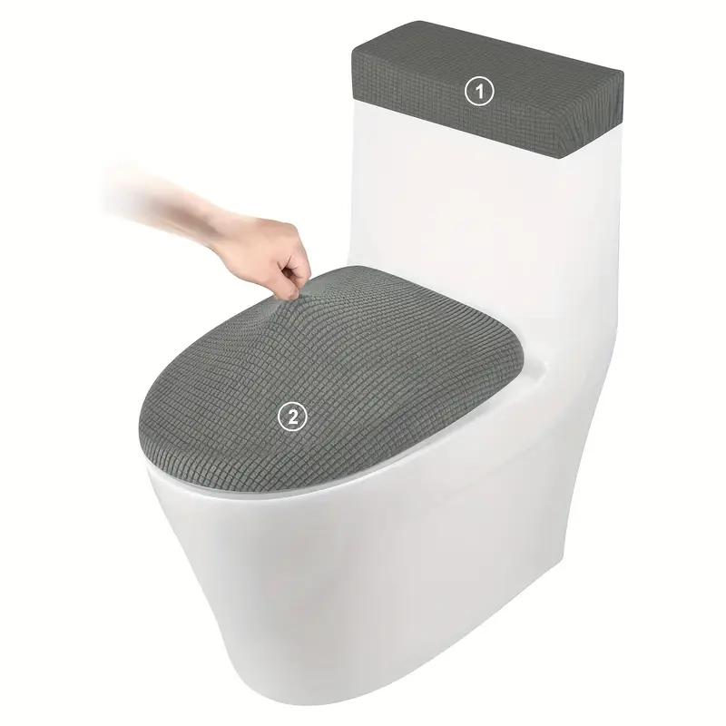 2개/세트 스트레치 변기 뚜껑 커버 및 변기 물탱크 커 - Home Bathroom With Two Toilets 리뷰 및 가격