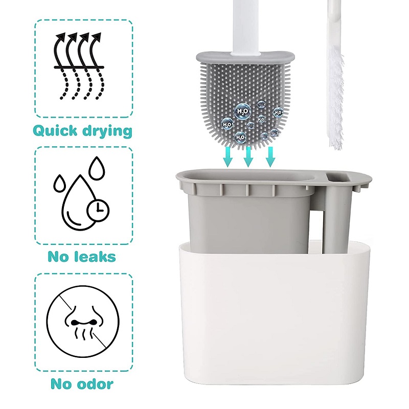 벽걸이형 화장실 브러쉬(홀더 포함) 긴 손잡이 실리콘  - Toilet Brush Holder 리뷰 및 가격