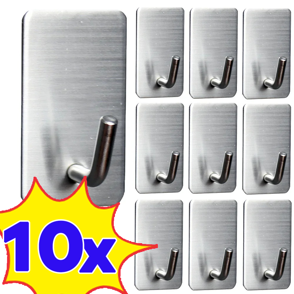1-10Pcs 자기 접착 후크 스테인레스 스틸 무거운  - Robe Hook Adhesive 리뷰 및 가격
