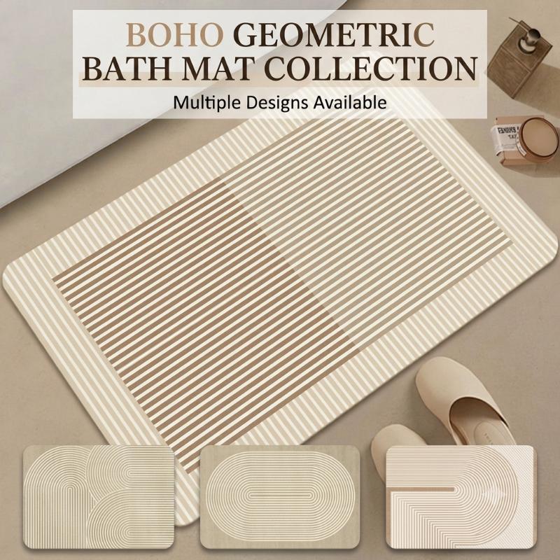 규조토 욕실 매트 빠른 건조 흡수성 베이지 스트라이프  - Non Slip Bath Mat 리뷰 및 가격