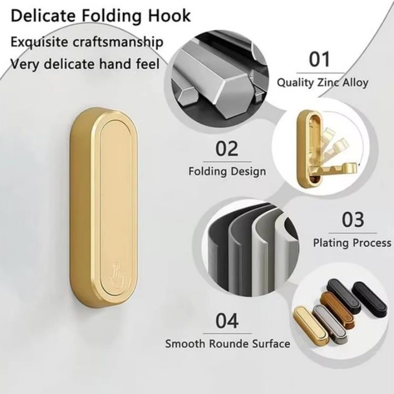 1-3개 접이식 벽걸이 후크, 숨김형 수건/코트 걸이, - Robe Hook Adhesive 리뷰 및 가격