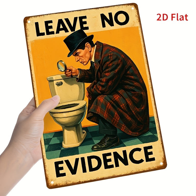 2D 평면 금속 간판, 기묘한 추리 소설 테마, 욕실  - Home Bathroom Signs 리뷰 및 가격